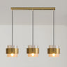 3-Light Contemporary Gold Cylinder Island Pendant Light Image - 3