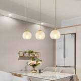 3-Light Contemporary Textured Globe Island Pendant Light Image - 13