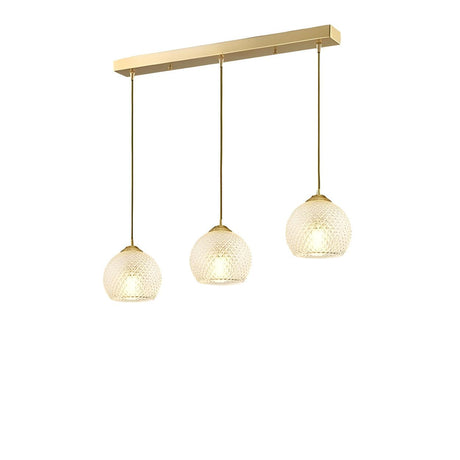 3-Light Contemporary Textured Globe Island Pendant Light Image - 2