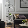 3-Light Countryside Curved and Floral Floor Lamp with Shelf Image - 1