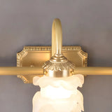 3-Light Decorative Gold Floral Glass Vanity Light Image - 9