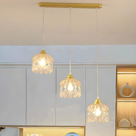 3-Light Elegant Geometric Crystal Island Pendant Light Image - 2