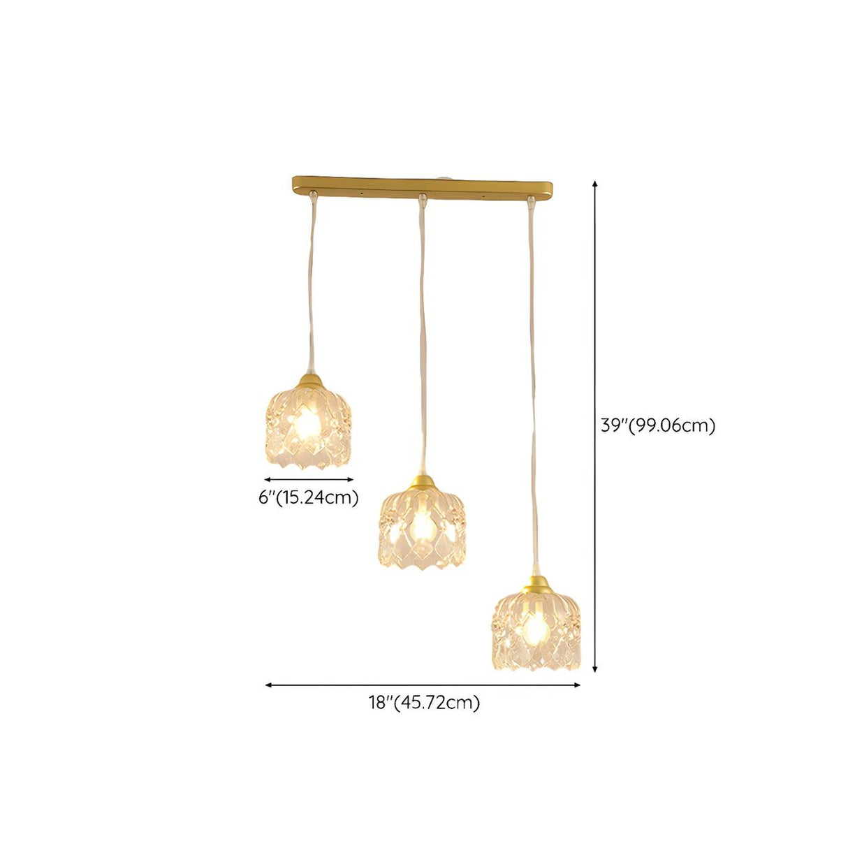 3-Light Elegant Geometric Crystal Island Pendant Light 