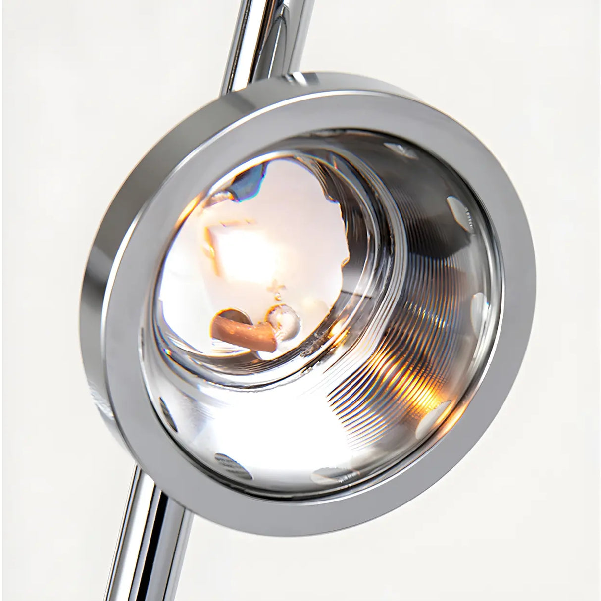 3-Light Exquisite Circle Chrome LED Metal Floor Lamp Image - 9