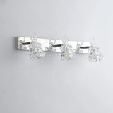 3-Light Exquisite Diamond Glass Silver Vanity Light Image - 12