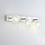 3-Light Exquisite Diamond Glass Silver Vanity Light Image - 14