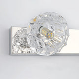 3-Light Exquisite Diamond Glass Silver Vanity Light Image - 16