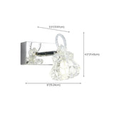 3-Light Exquisite Diamond Glass Silver Vanity Light #size