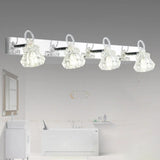 3-Light Exquisite Diamond Glass Silver Vanity Light Image - 7