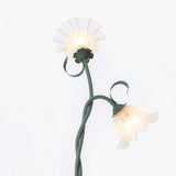 3-Light Fresh Green Floral Metal LED Floor Light Image - 9