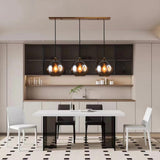 3-Light Glass Globe Kitchen Island Pendant Light Image - 2