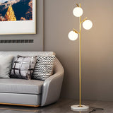 3-Light Globe Contemporary Gold Metal Floor Lamp Image - 16