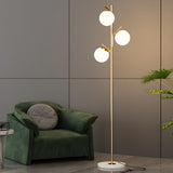 3-Light Globe Contemporary Gold Metal Floor Lamp Image - 4