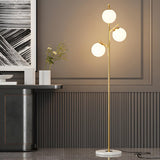 3-Light Globe Contemporary Gold Metal Floor Lamp Image - 5