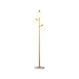 3-Light Globe Contemporary Gold Metal Floor Lamp Image - 6