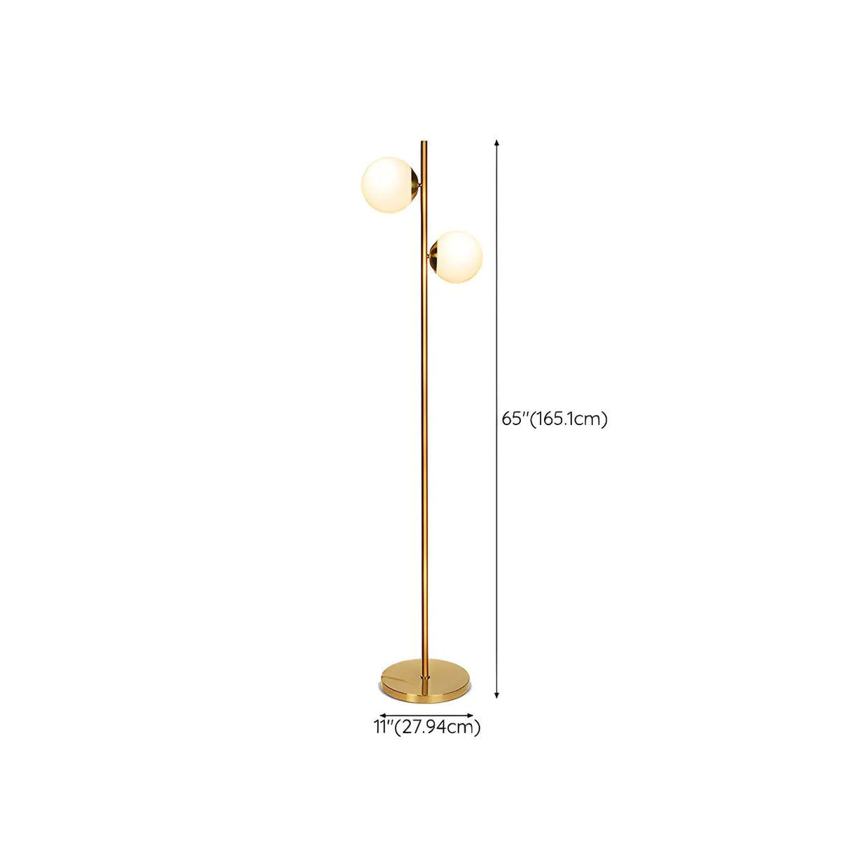 3-Light Globe Gold Contemporary Metal Floor Lamp Image - 15