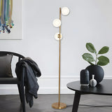 3-Light Globe Gold Contemporary Metal Floor Lamp Image - 4