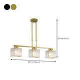 3-Light Gold Modern Square Island Pendant Light Image - 19