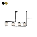 3-Light Gold Modern Square Island Pendant Light Image - 20