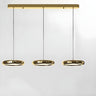 3-Light Golden Disc Adjustable Island Light Fixture Image - 8