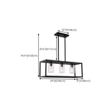 3-Light Industrial Black Cage Island Ceiling Light Image - 15