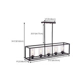 3-Light Industrial Black Cage Island Ceiling Light Image - 16