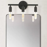 3-Light Industrial Black Cylinder Vanity Light Fixture Image - 1