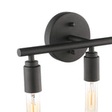 3-Light Industrial Black Cylinder Vanity Light Fixture Image - 10