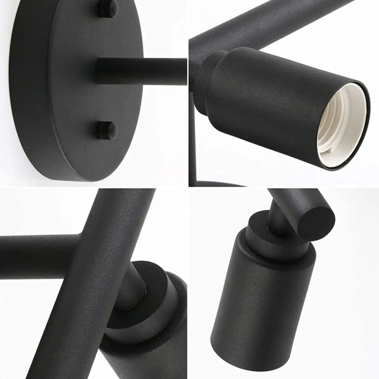 3-Light Industrial Black Cylinder Vanity Light Fixture Image - 11