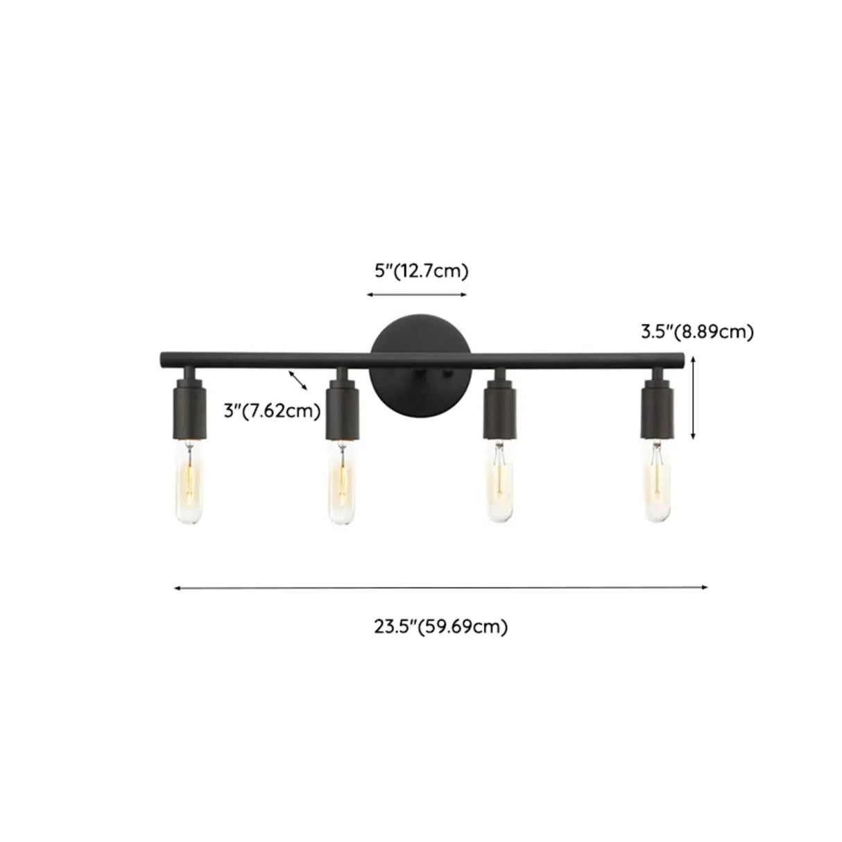 3-Light Industrial Black Cylinder Vanity Light Fixture Image - 14