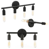 3-Light Industrial Black Cylinder Vanity Light Fixture Image - 4