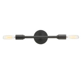 3-Light Industrial Black Cylinder Vanity Light Fixture Image - 5