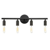 3-Light Industrial Black Cylinder Vanity Light Fixture Image - 6