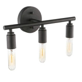 3-Light Industrial Black Cylinder Vanity Light Fixture Image - 8