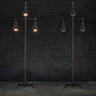 3-Light Industrial Iron Black Conical LED Floor Lamp Image - 1