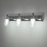 3-Light Industrial Linear Chrome Vanity Light Fixture Image - 3