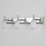 3-Light Industrial Linear Chrome Vanity Light Fixture Image - 5