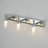 3-Light Industrial Linear Chrome Vanity Light Fixture Image - 8