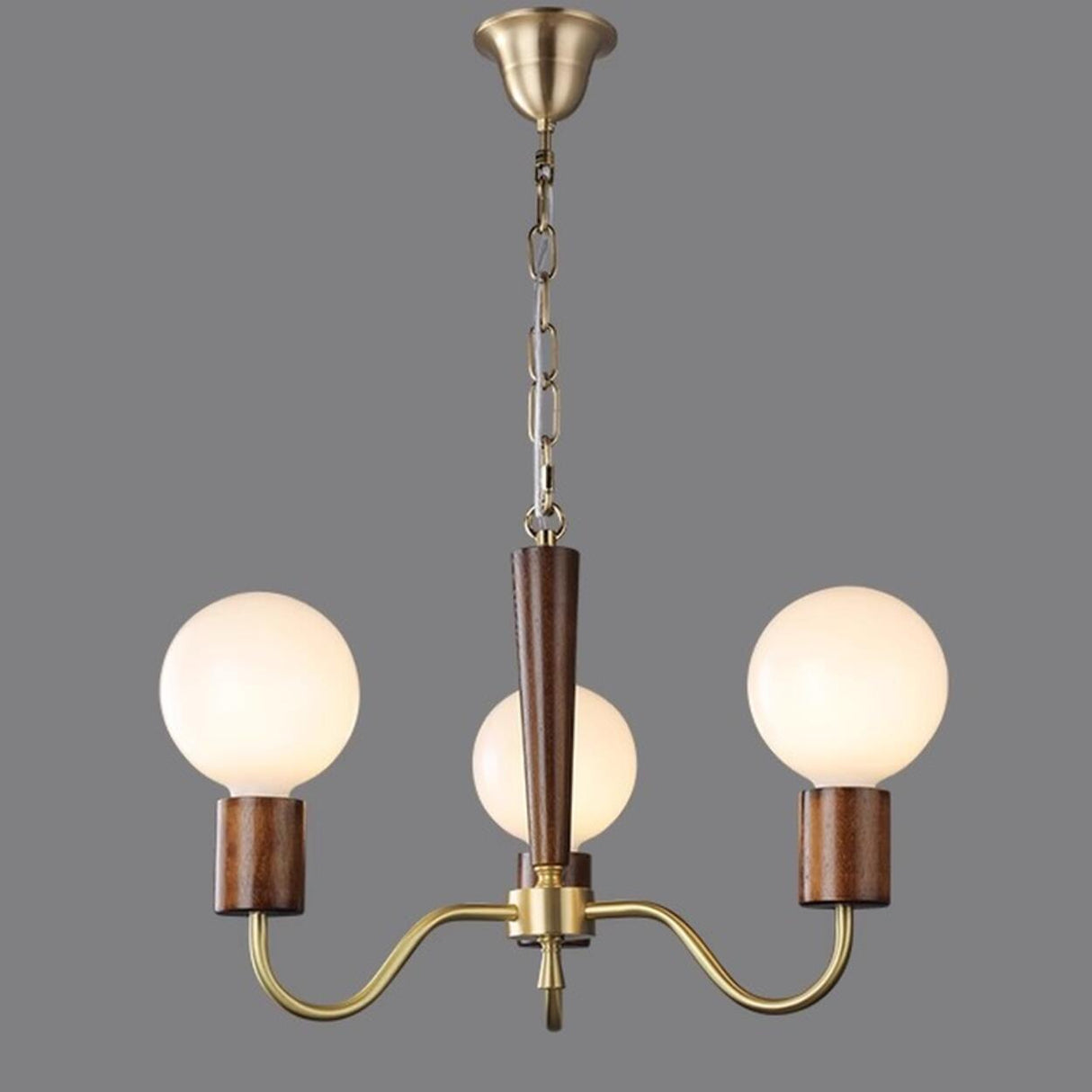 3-Light Milk Glass Globe Chandelier Adjustable Height Image - 2