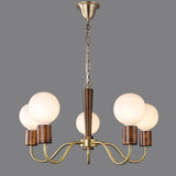 3-Light Milk Glass Globe Chandelier Adjustable Height Image - 3