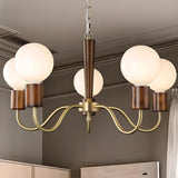 3-Light Milk Glass Globe Chandelier Adjustable Height Image - 4