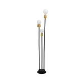 3-Light Minimalist Globe Metallic LED Floor Lamp Image - 3