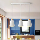 3-Light Minimalist White Cone Island Pendant Light Image - 1