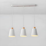 3-Light Minimalist White Cone Island Pendant Light Image - 3