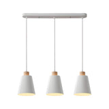 3-Light Minimalist White Cone Island Pendant Light Image - 5