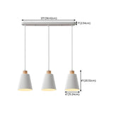 3-Light Minimalist White Cone Island Pendant Light #size