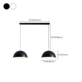 3-Light Modern Adjustable Dome Island Pendant Light #size