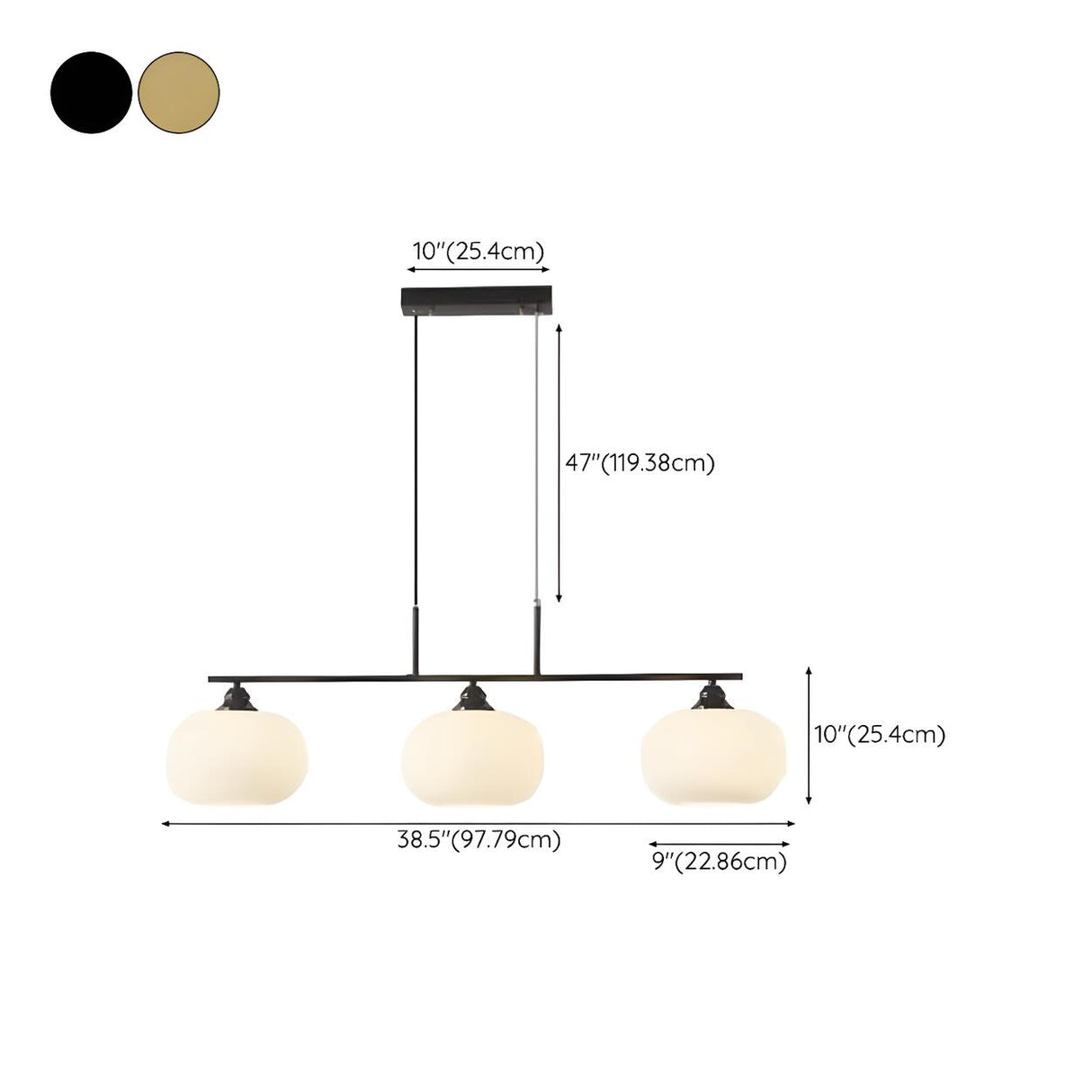 3-Light Modern Adjustable Globe Island Light Fixture 