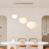 3-Light Modern Adjustable White Pebble Pendant Light Image - 1