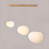 3-Light Modern Adjustable White Pebble Pendant Light Image - 2